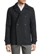 Double-breasted Wool-blend Peacoat,