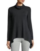 Cowl-neck Sharkbite-hem Top