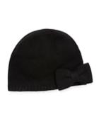 Cashmere Ribbed Bow Beanie