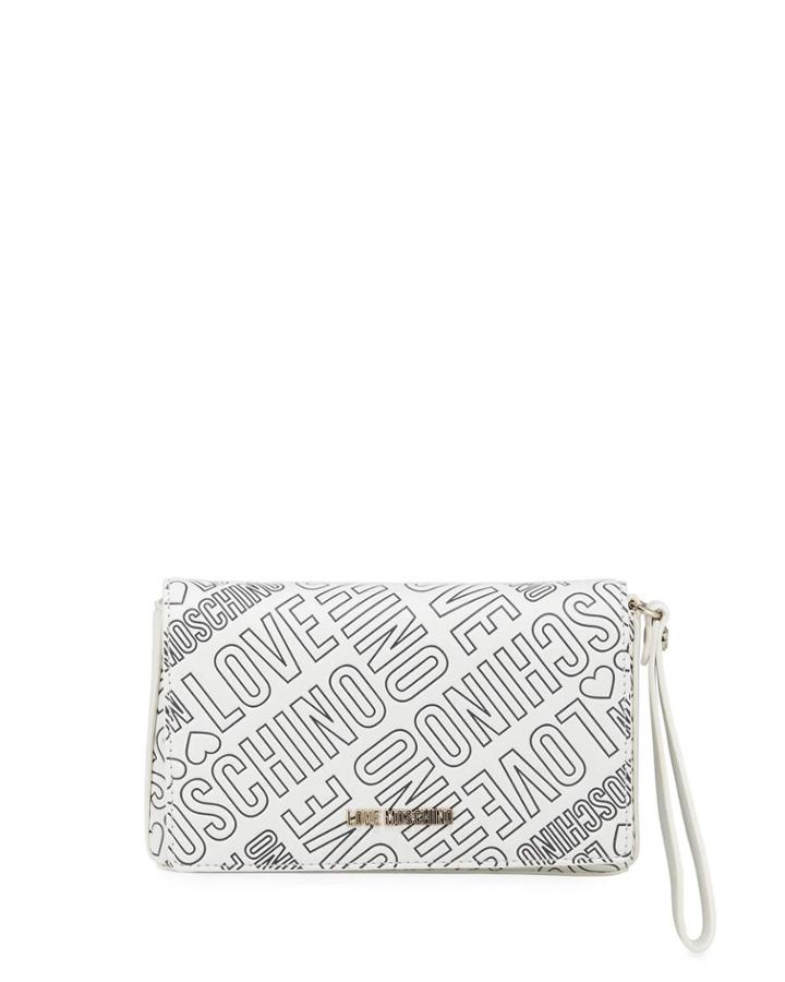 Logo-print Wristlet Clutch Bag