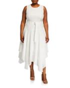 Plus Size Embroidered Ruffle Dress