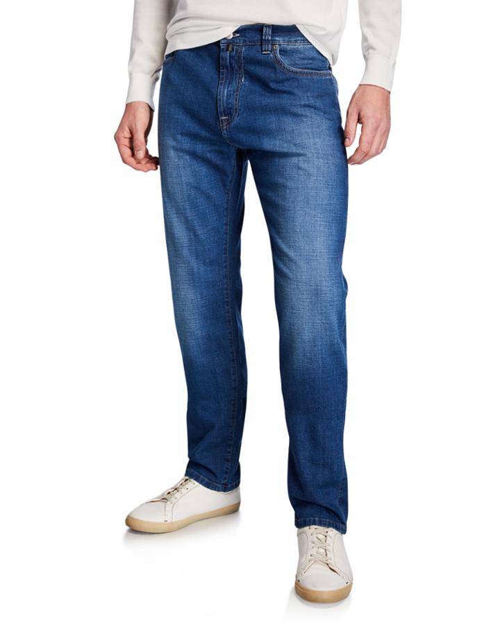 Men's Lightweight Denim Straight-leg Jeans