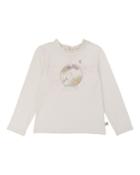 Girls' Snowglobe Long-sleeve Top W/ Ruffle Collar,