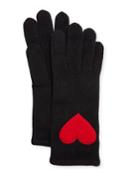 Cashmere Heart Patch Jersey Gloves