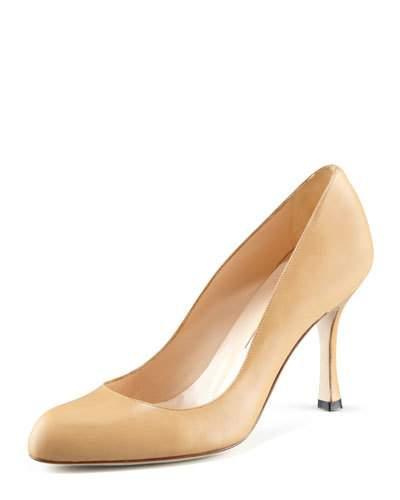 Slip-on Leather Pump, Camel