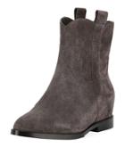 Jane Suede Zip Bootie