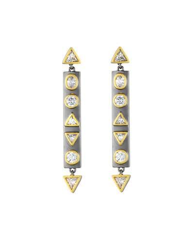 Geometric Crystal Bar Earrings