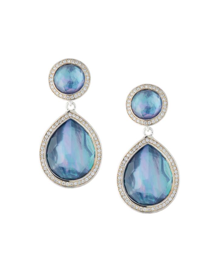 Lollipop 2-stone Drop Earrings W/ Diamonds