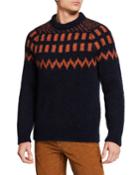 Men's Crewneck Sweater With Jacquard Pattern