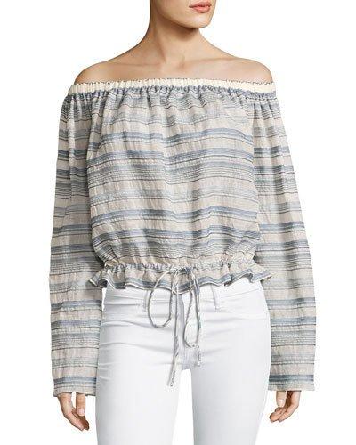 Odettah Vall Striped Off-the-shoulder Top