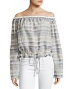 Odettah Vall Striped Off-the-shoulder Top
