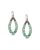 Open Emerald Marquise Earrings W/ Diamonds