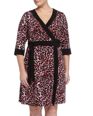 Leopard-print Wrap Dress, Marsala, Women's