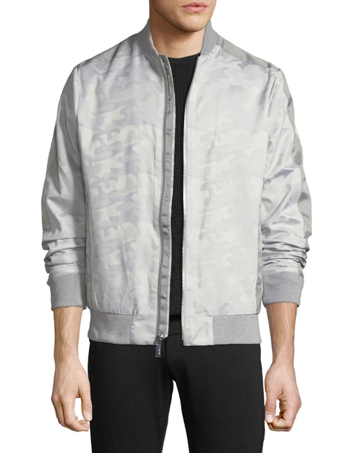 Camo Jacquard Bomber Jacket