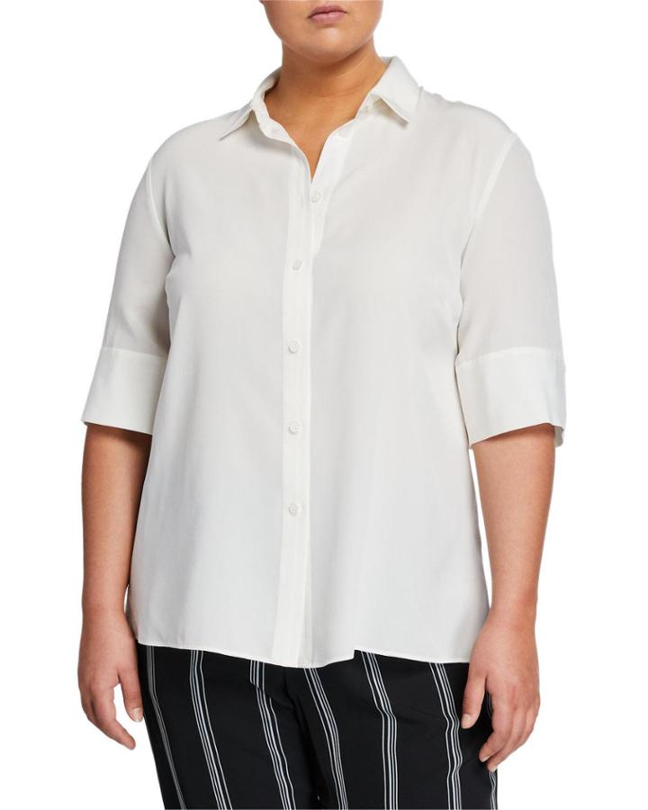 Remy Button-down Silk Blouse,