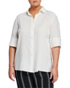 Remy Button-down Silk Blouse,
