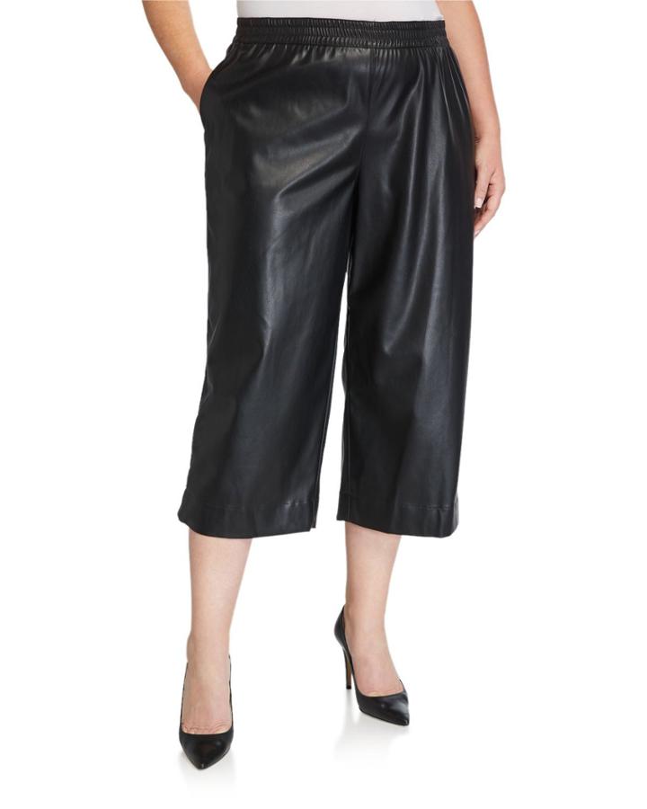 Plus Size Jaz Faux Leather Cropped Pants