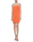 Alice + Olivia Jazz Center-drape Strapless Dress, Coral,