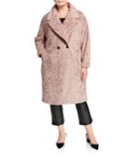 Plus Size Faux-fur Cocoon Coat