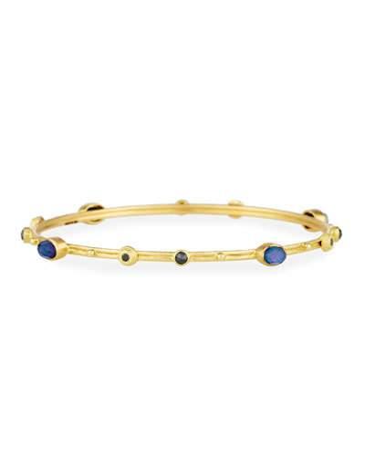 Sueno 18k Sapphire Triplet Bangle W/ Diamonds