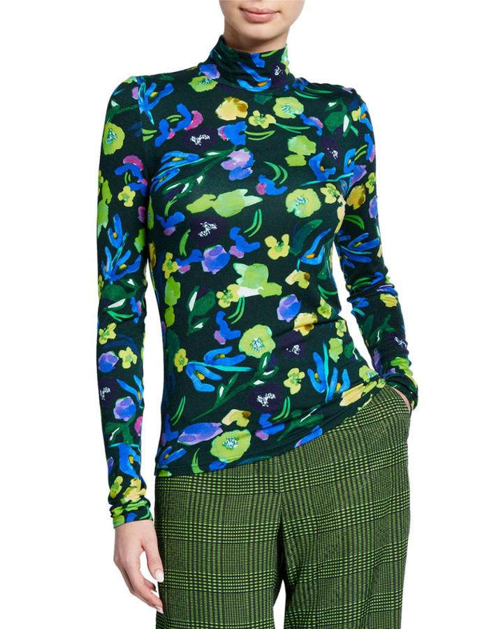 Tela Floral-print Turtleneck Top