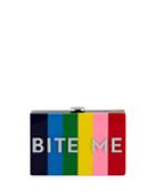 Bite Me Striped Box Clutch Bag