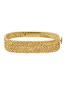 Two-tone 18k Basketweave Bracelet W/ Diamonds