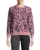 Metallic Leopard-print Wool Crewneck