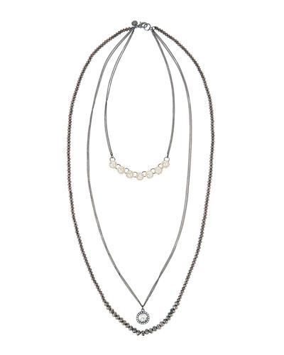 Long Embellished Multi-strand Necklace