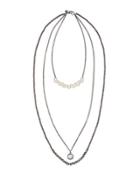 Long Embellished Multi-strand Necklace