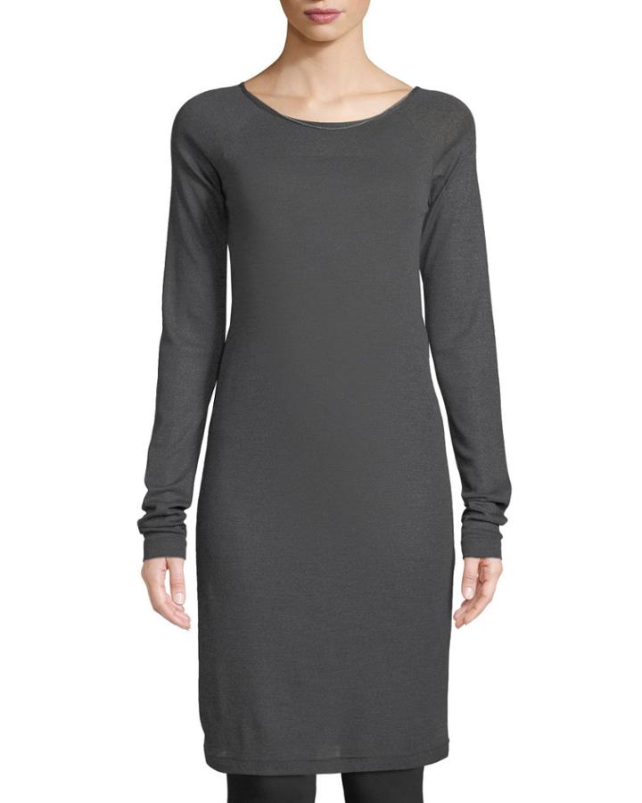 Monili Boat-neck Wool Tunic Dress
