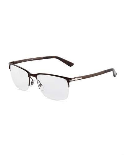 Rectangle Semi-rimless Metal Optical Glasses