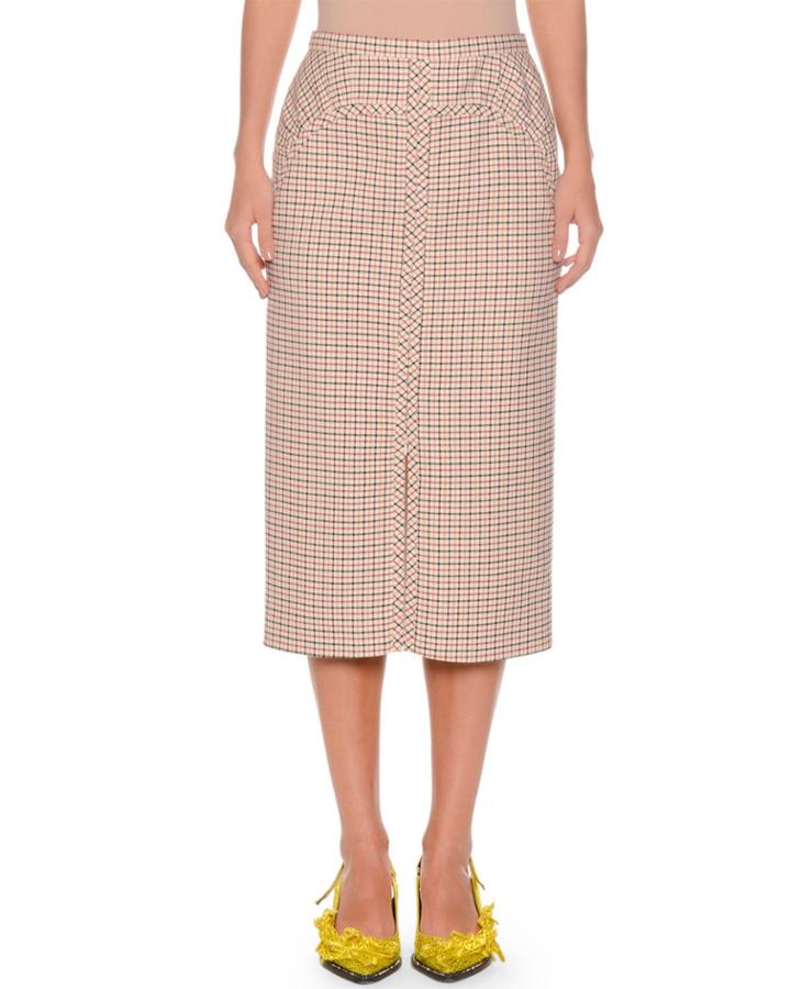 A-line Long Checkered