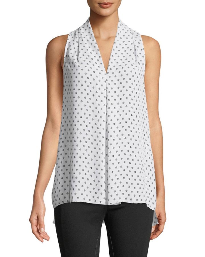 Inverted-pleat Sleeveless Blouse