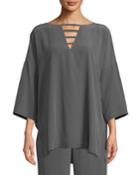 Silk Crepe Open-detail Top