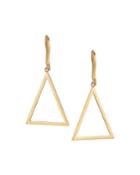 14k Yellow Gold Small Triangle Hoop Earrings