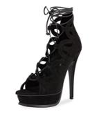 Suede Lace-up Platform Dressy