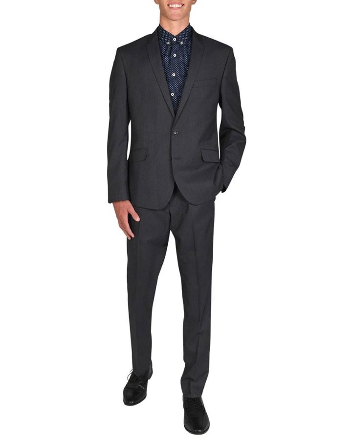 Men's Slim-fit Two-piece Suit, Dark Gray