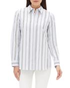 Velma Long-sleeve Sonoran Striped Cotton Blouse