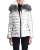 Apres-ski Down-fill Jacket With Fox Fur Collar