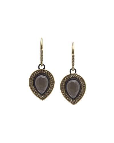 Old World Pear Triplet Drop Earrings W/