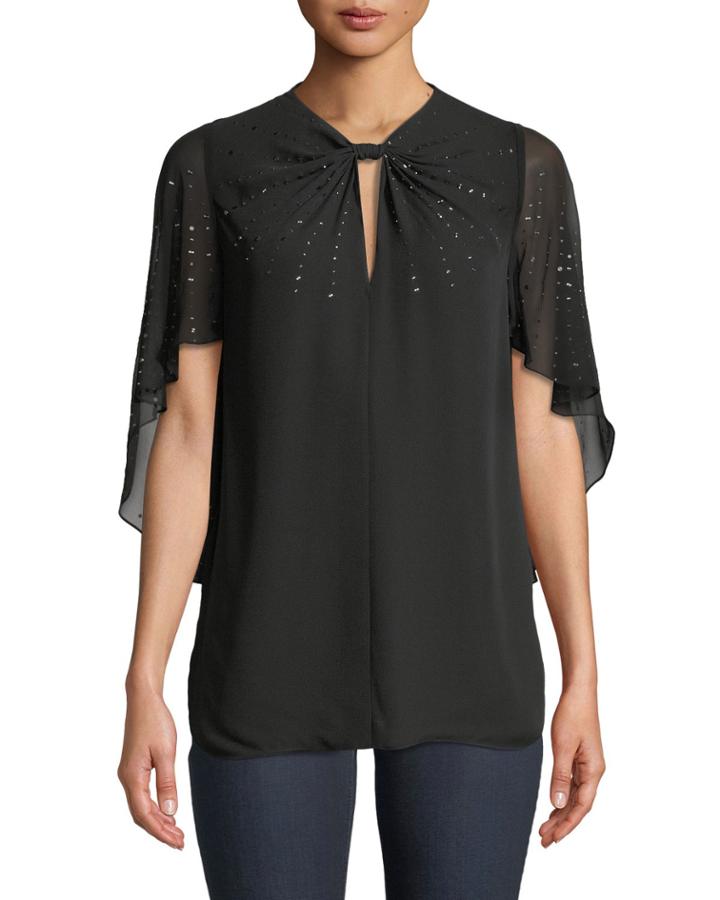 Yona Cape-sleeve Sequin