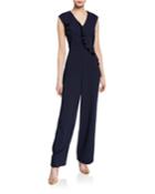 Fit-and-flare Ruffle Jumpsuit