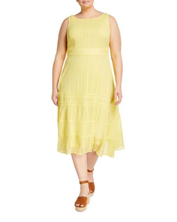 Plus Size Embroidered Eyelet A-line Dress