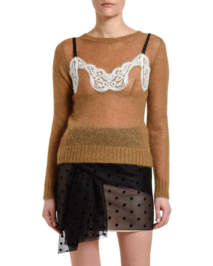 Mohair Crewneck Sweater With