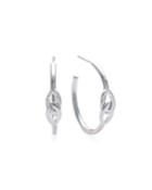 925 Cherish Interlocking Link Hoop Earrings,