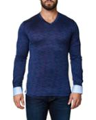Men's V-neck Melange Purple