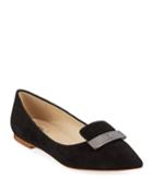 Cecilia Pointed-toe Suede Ballet Flats