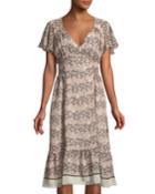 Flounce Sleeve V-neck