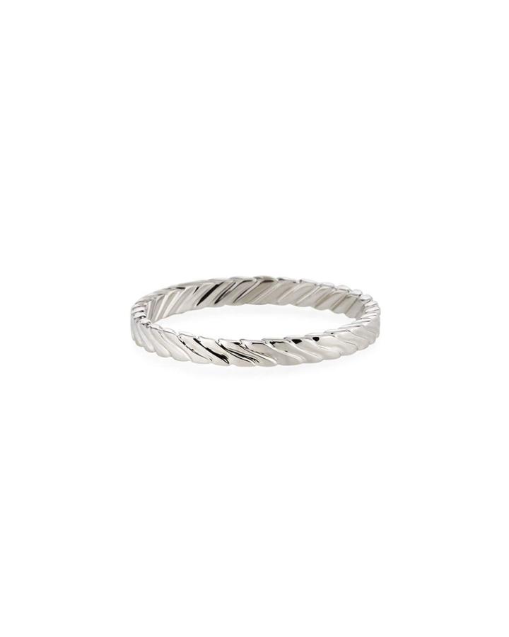 18k White Gold Cable Ring,